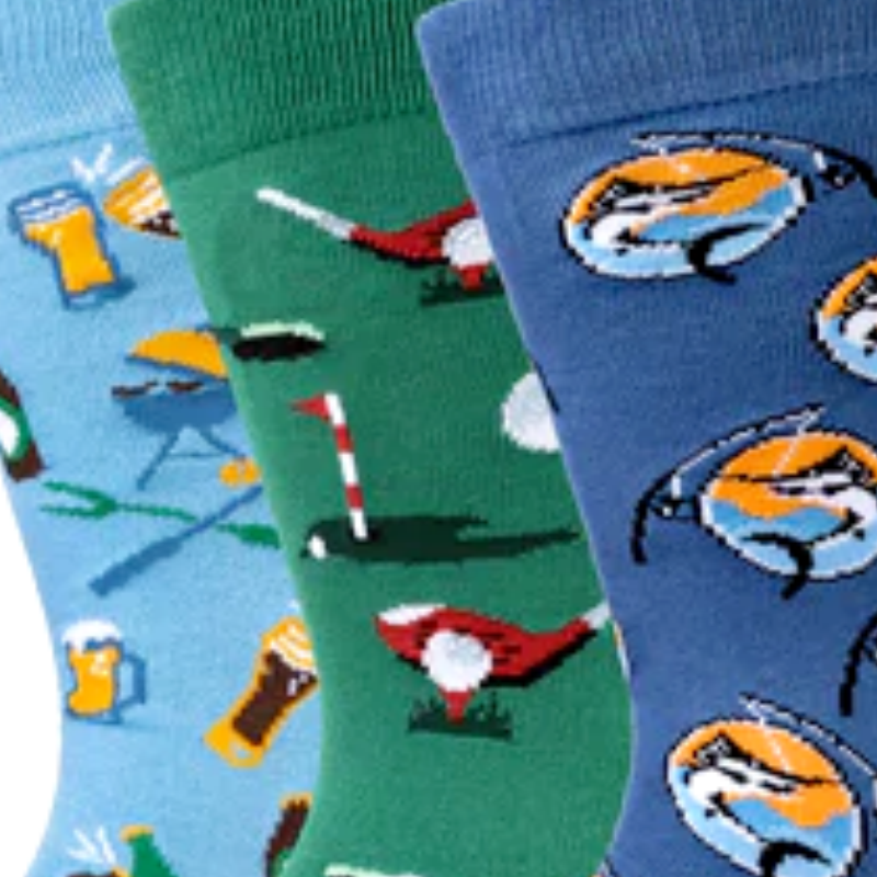 Bamboozld Mens Weekender Away Socks 3PK Gift Can Multi