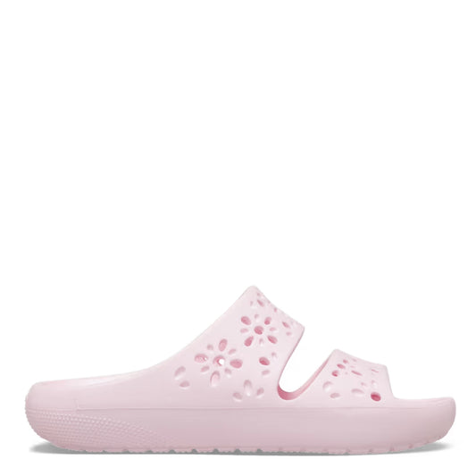 WOMENS CLASSIC FLORAL CUT OUT SANDAL PINK MILK