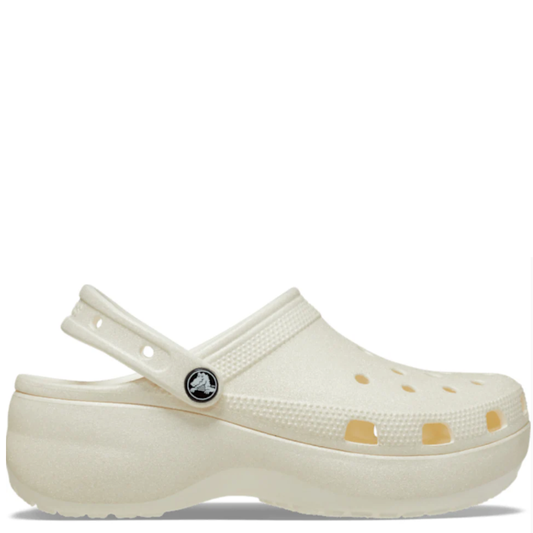 Crocs Adults Platform Clog Glitter White Chalk