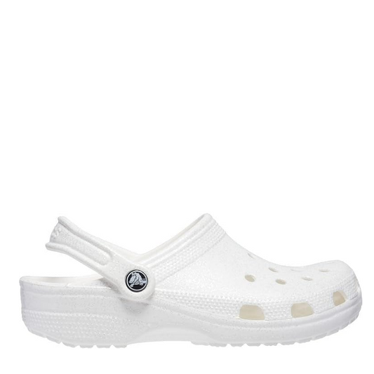 Crocs Adults Classic Glitter Clog White