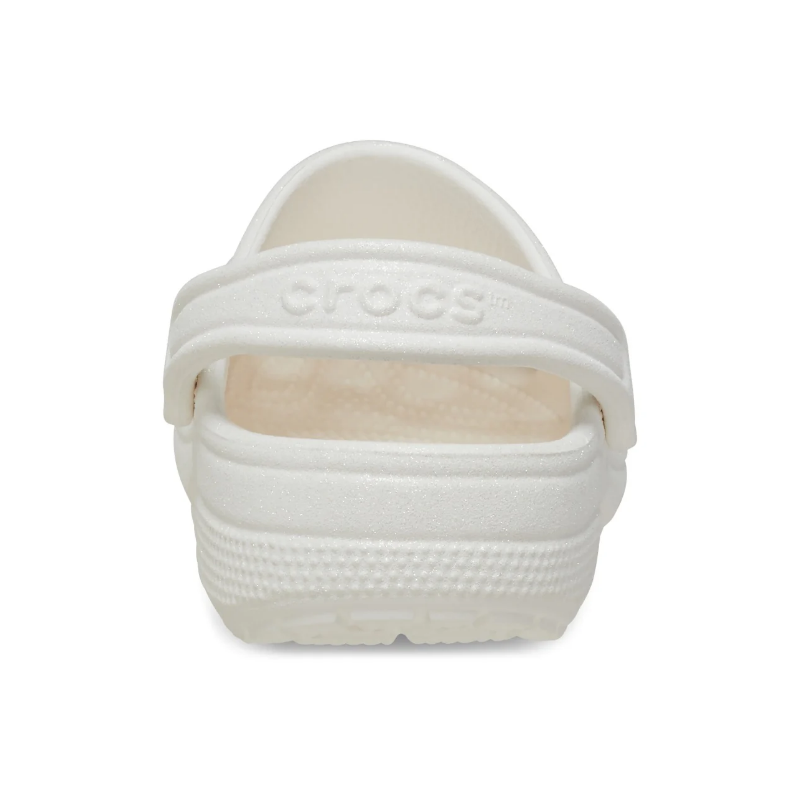 Crocs Adults Classic Glitter Clog White