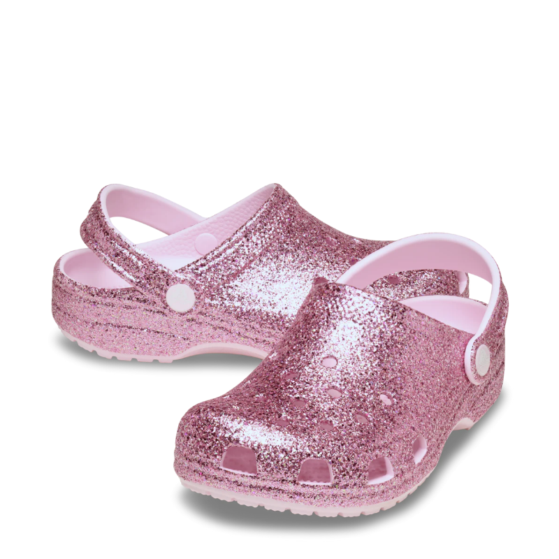 Crocs Toddler Classic Clog Chunky Glitter Pink Milk