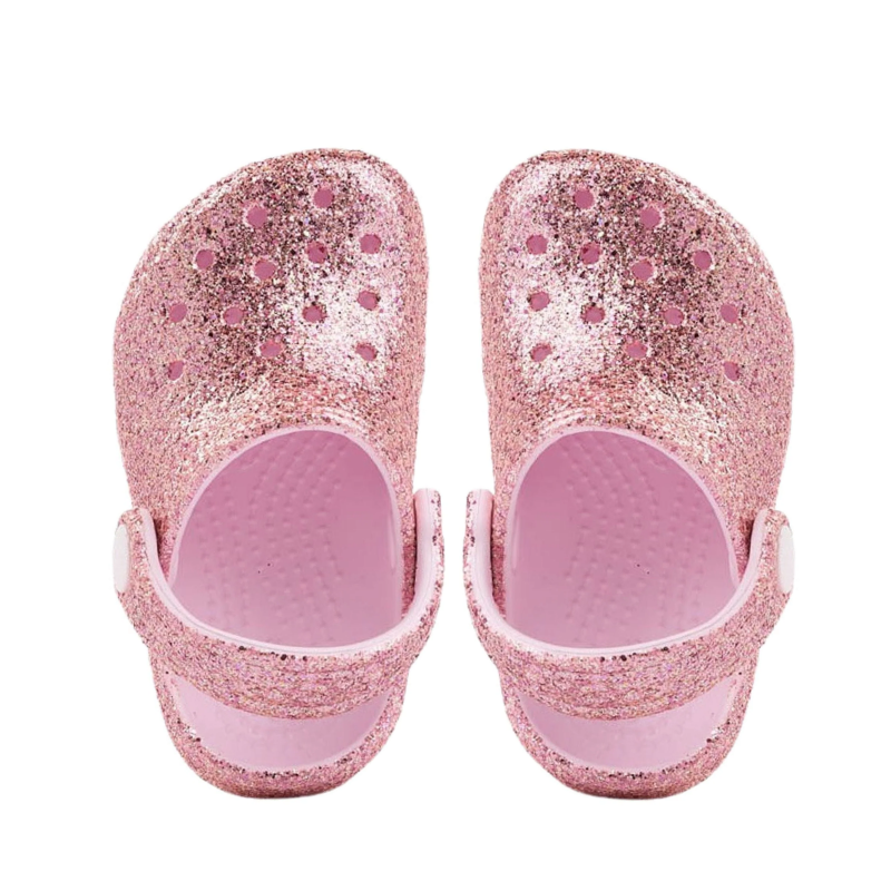 Crocs Toddler Classic Clog Chunky Glitter Pink Milk