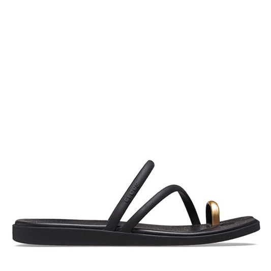 WOMENS MIAMI METALLIC TOE LOOP SANDAL BLACK