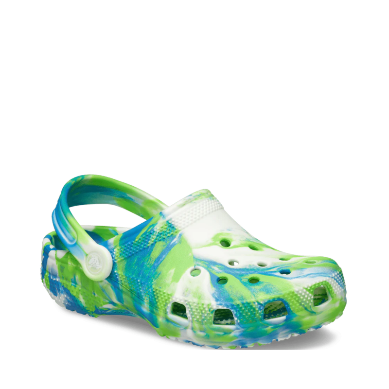 Crocs Toddler Classic Glow Marble Clog Green Blue