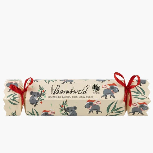 Bamboozled Womens Socks Aussie Chrissy 2PK Xmas Cracker- Multi