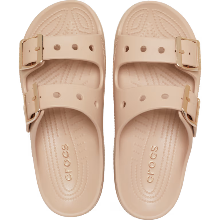 Crocs Womens Saturday Metallic Buckle Sandal  Blush