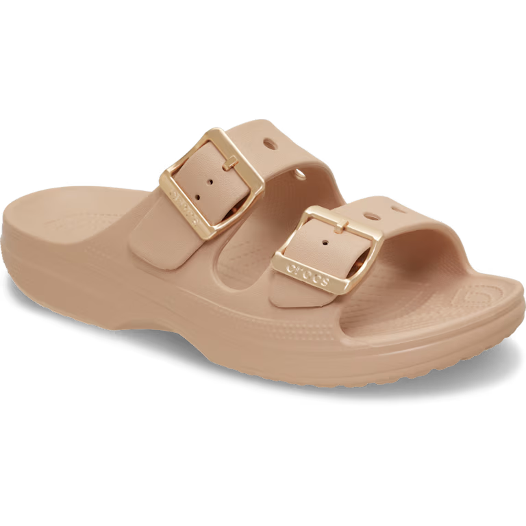 Crocs Womens Saturday Metallic Buckle Sandal  Blush