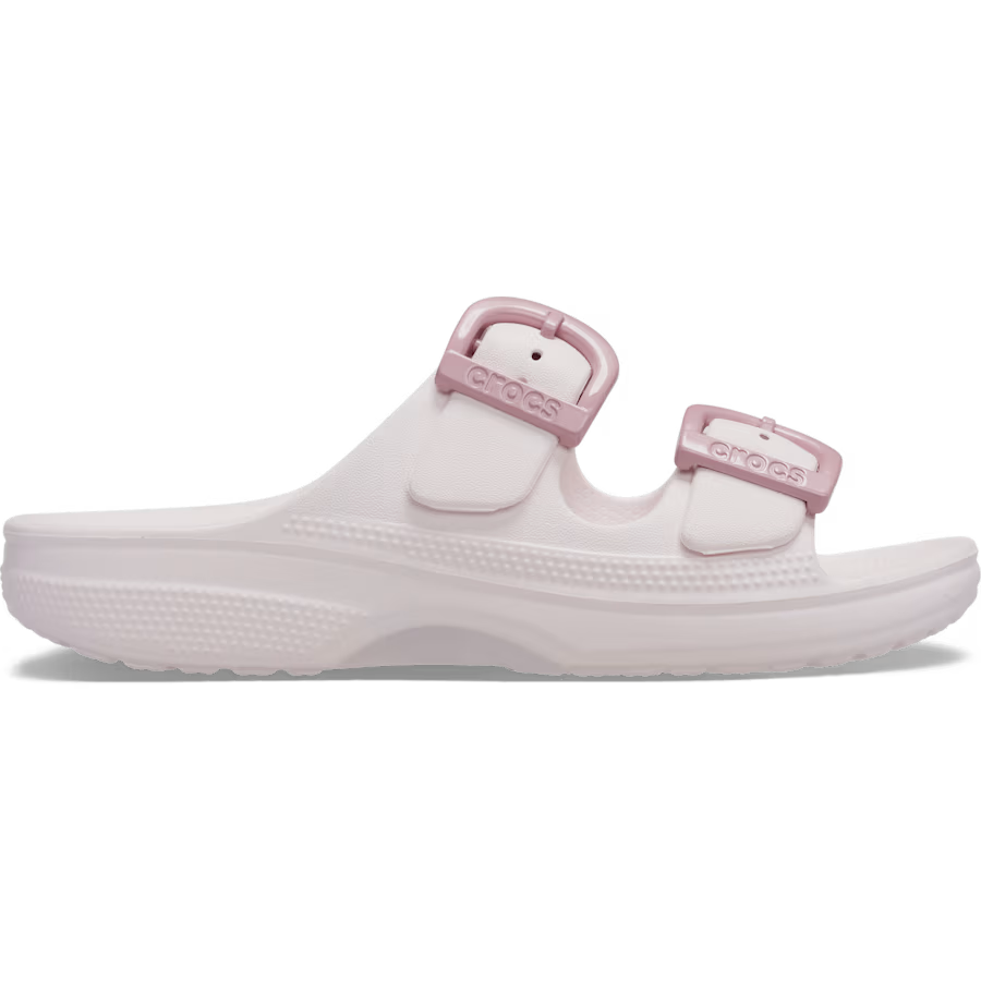 Crocs Womens Saturday Enamel Buckle Sandal Bubble Ice