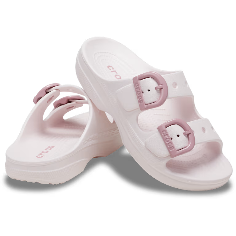 Crocs Womens Saturday Enamel Buckle Sandal Bubble Ice