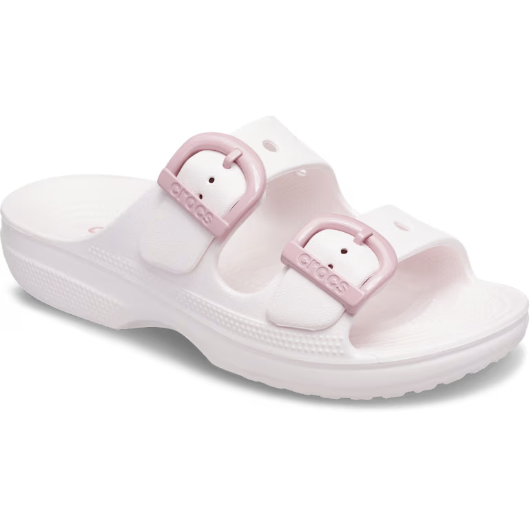 Crocs Womens Saturday Enamel Buckle Sandal Bubble Ice