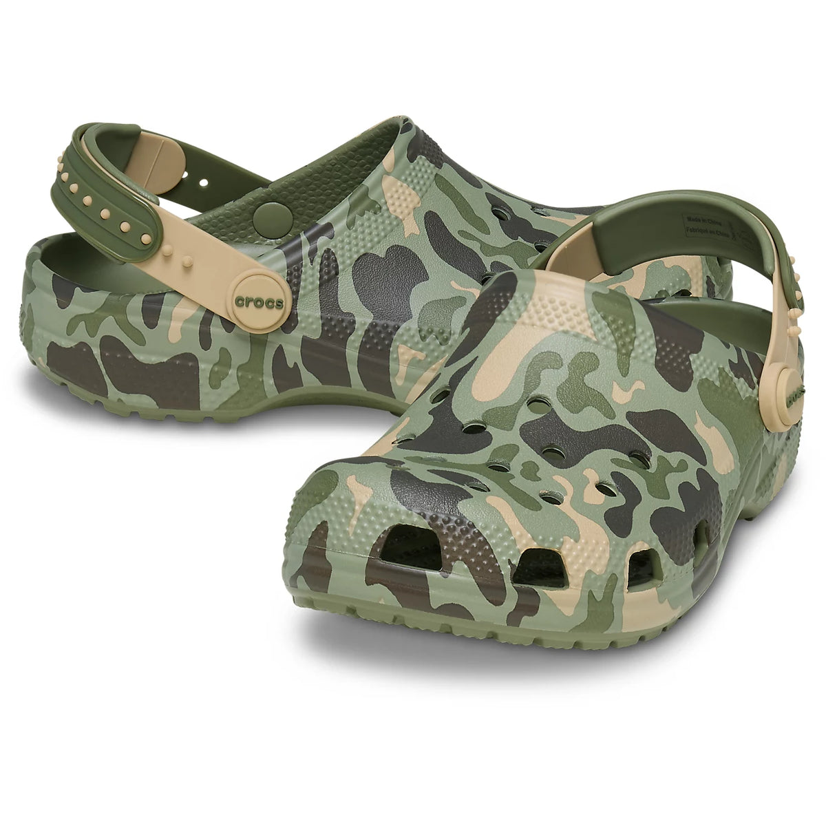 Crocs Kids Classic Snap BackStrap Camo Clog