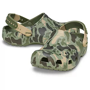Crocs Kids Classic Snap BackStrap Camo Clog