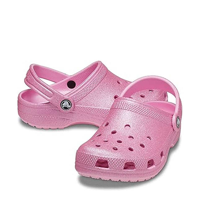 Crocs Toddler Classic Glitter Clog Pink Tweed