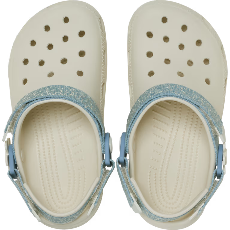 Crocs Kids Classic Clog Denim Flower Summit White