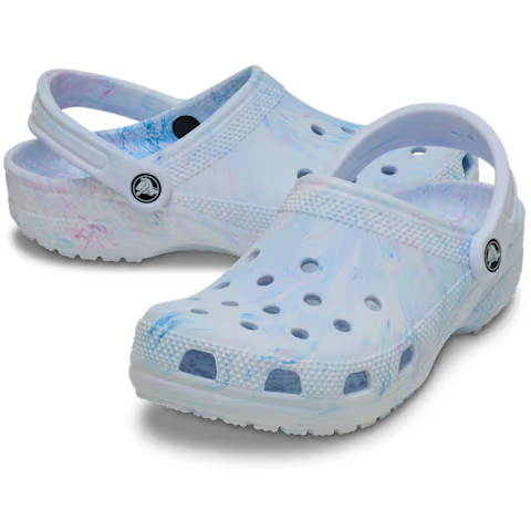 ADULTS CLASSIC WATERCOLOR MARBLED CLOG BLUE