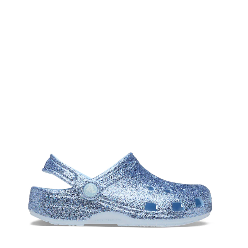 Crocs Toddler Classic Clog Chunky Glitter Blue Frost