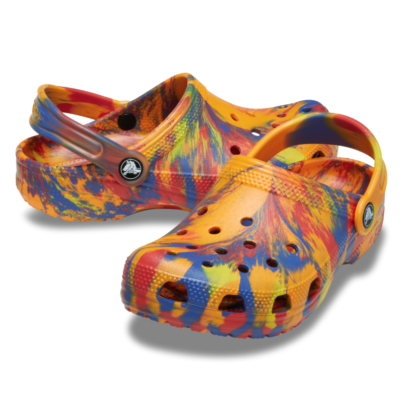 Crocs Kids Classic Clog Marbled Clog Orange Multi