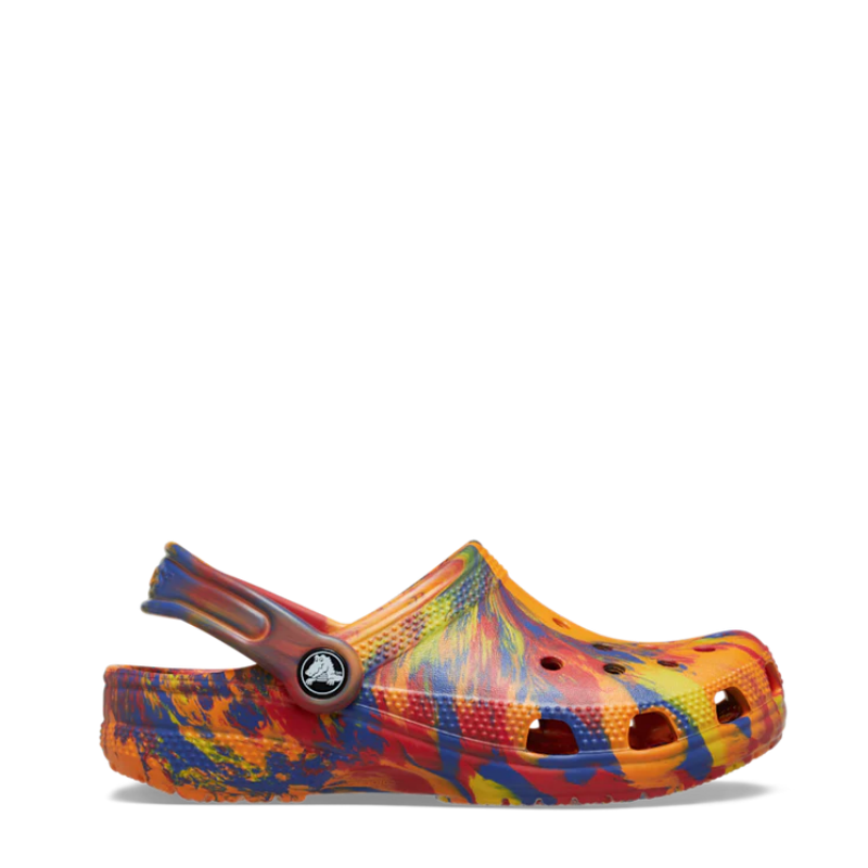 Crocs Kids Classic Clog Marbled Clog Orange Multi