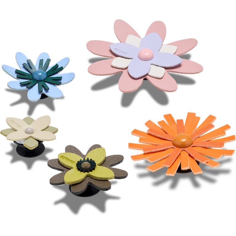 Jibbitz Pack - Faux Leather Floral 5 Pack