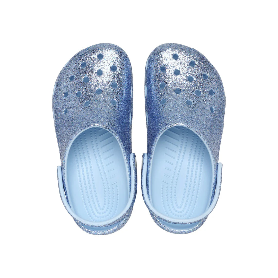 Crocs Toddler Classic Clog Chunky Glitter Blue Frost