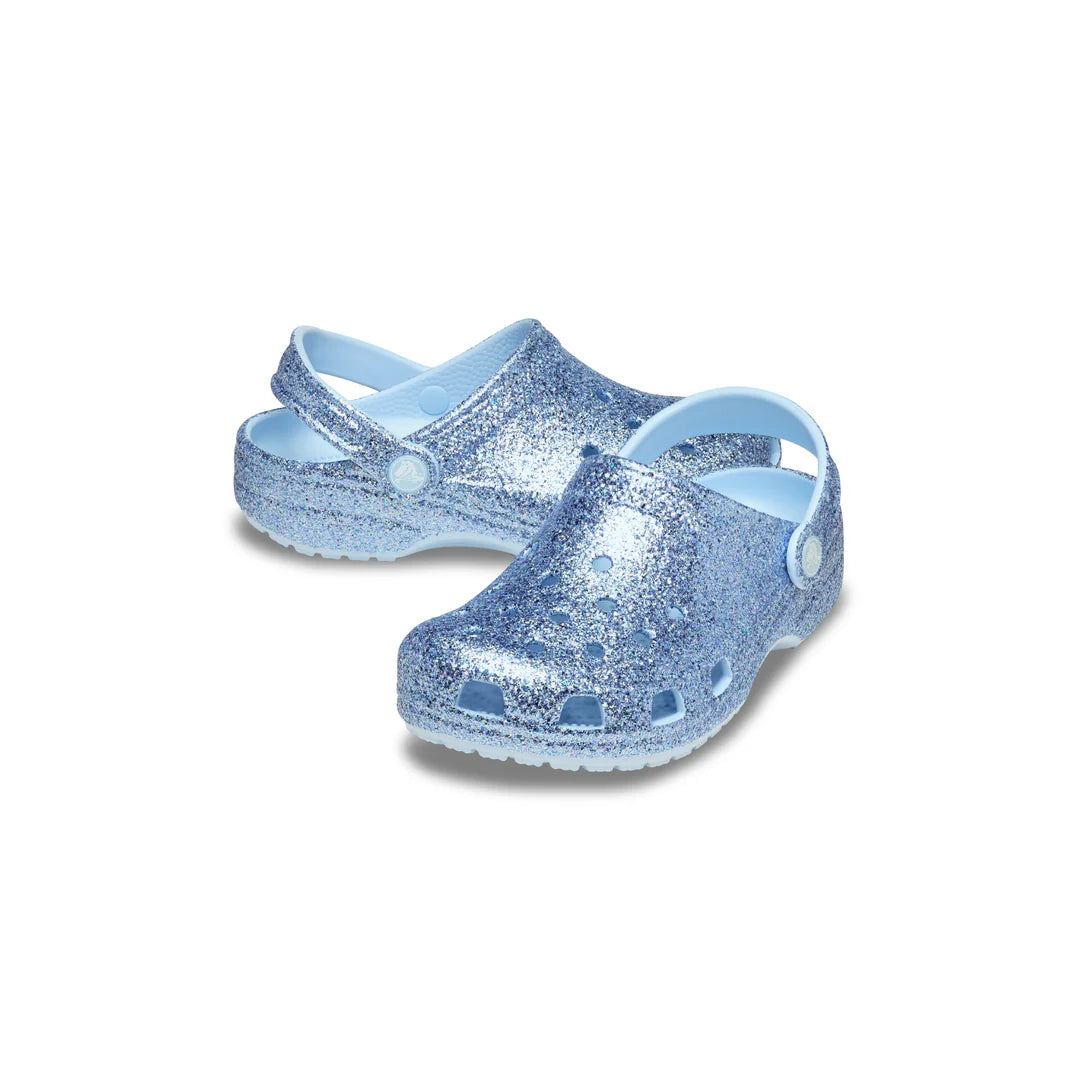 Crocs Toddler Classic Clog Chunky Glitter Blue Frost