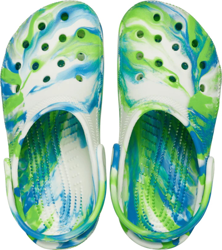 Crocs Toddler Classic Glow Marble Clog Green Blue