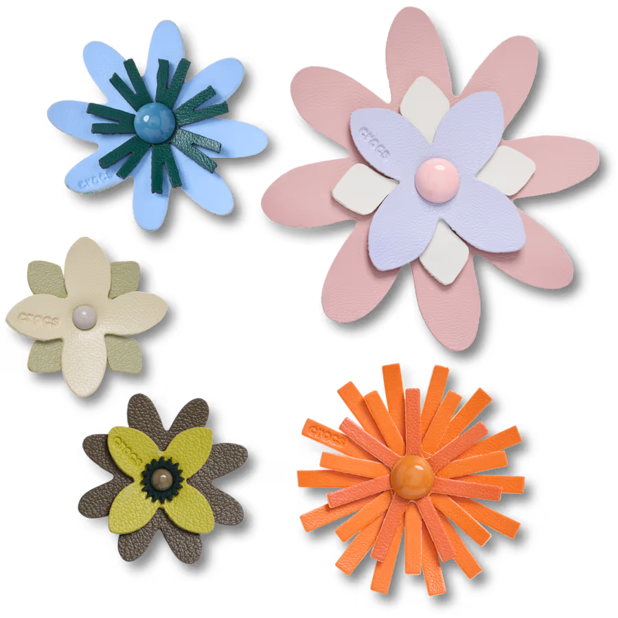 Jibbitz Pack - Faux Leather Floral 5 Pack