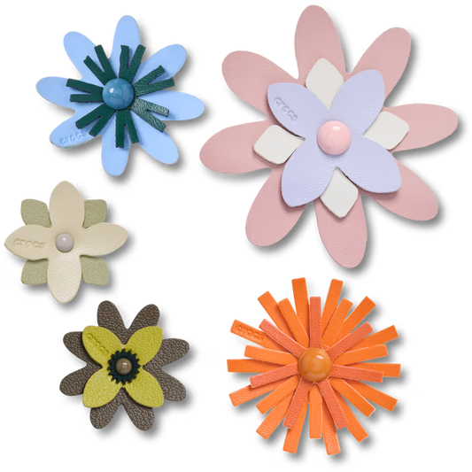 Jibbitz Pack - Faux Leather Floral 5 Pack
