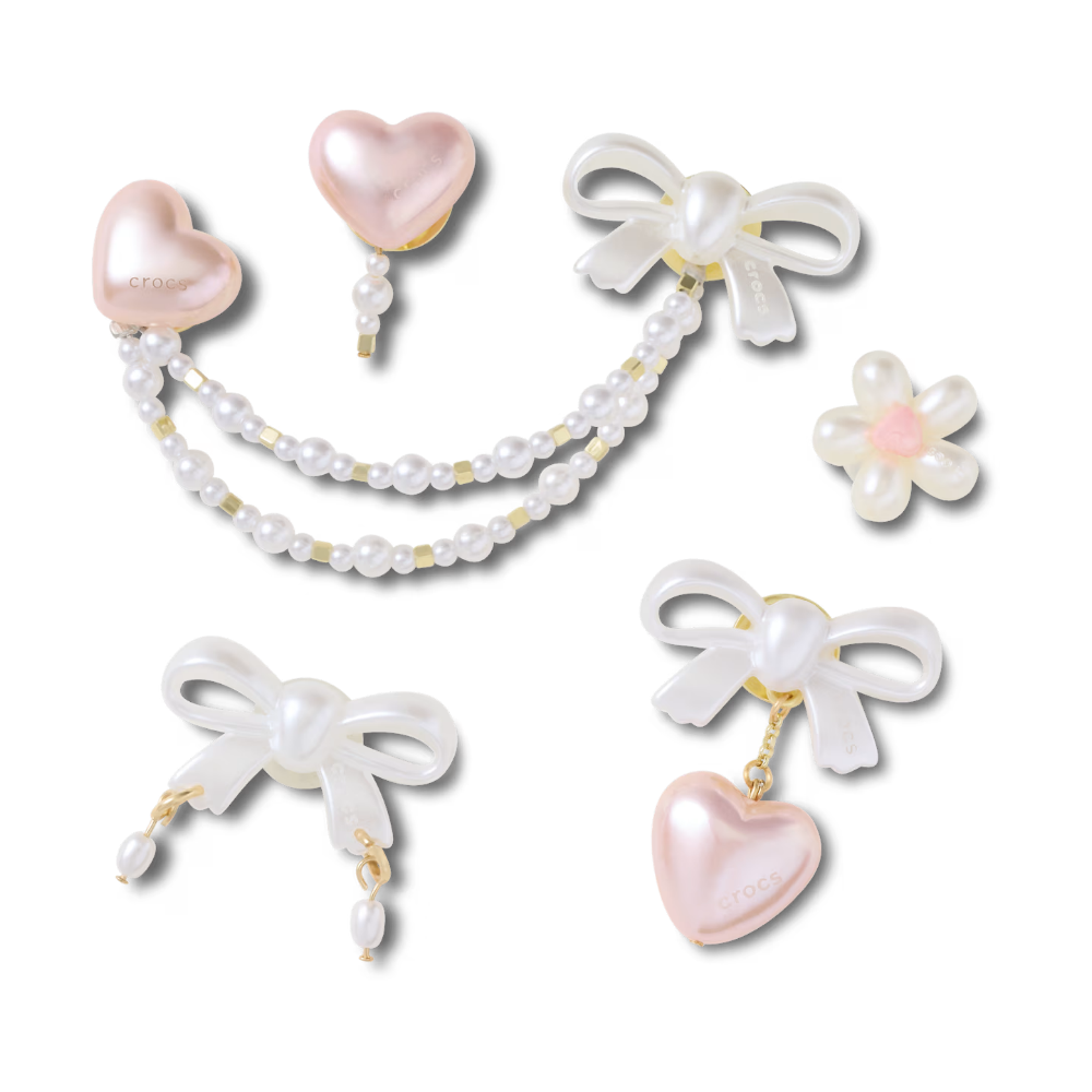 Jibbitz Pack -Bow and Pink Heart 5 Pack