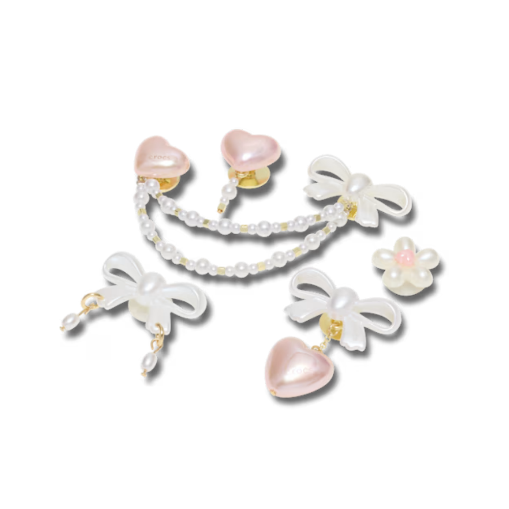 Jibbitz Pack -Bow and Pink Heart 5 Pack