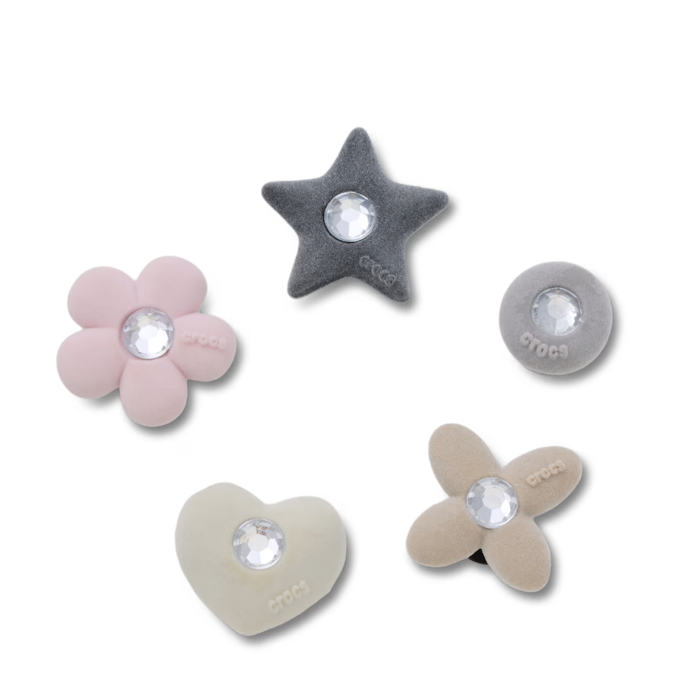Jibbitz Pack - Rhinestone Flocked Shapes 5Pack