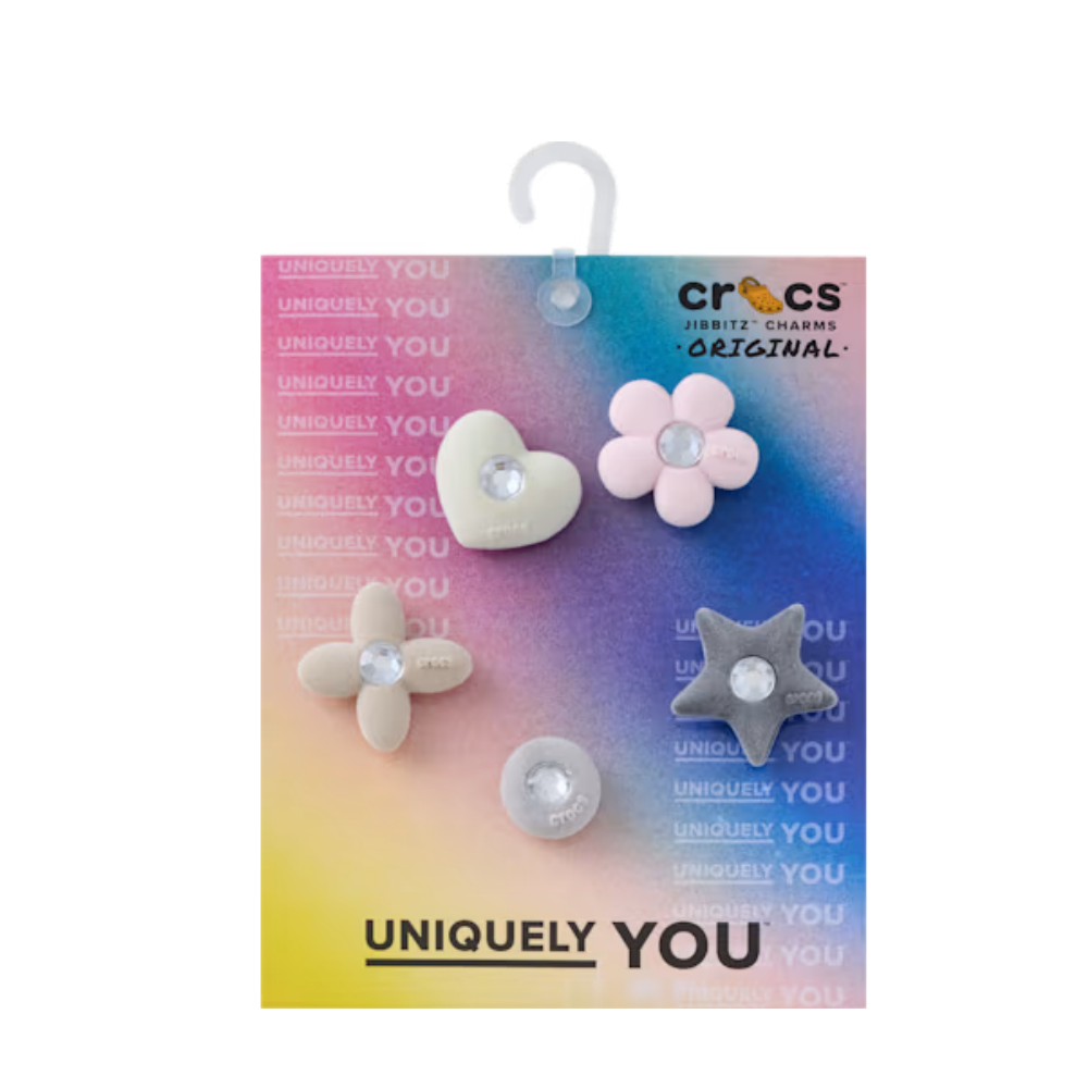 Jibbitz Pack - Rhinestone Flocked Shapes 5Pack