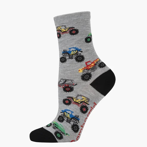 KIDS LITTLE MONSTERS BAMBOO SOCK LT GREY MARLE MED