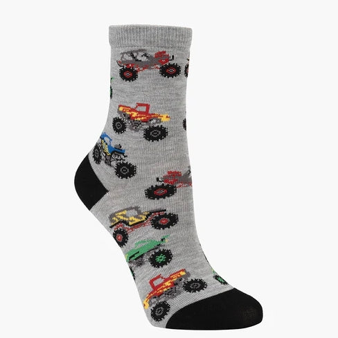 KIDS LITTLE MONSTERS BAMBOO SOCK LT GREY MARLE LGE