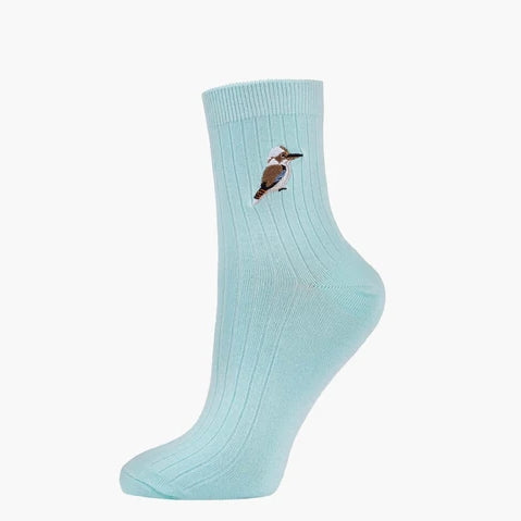 WOMENS QUARTER CREW KOOKABURRA BAMBOO SOCK MINT