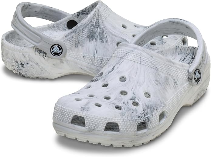 Crocs Kids Classic Clog Watercolour Marbled Grey Swirl