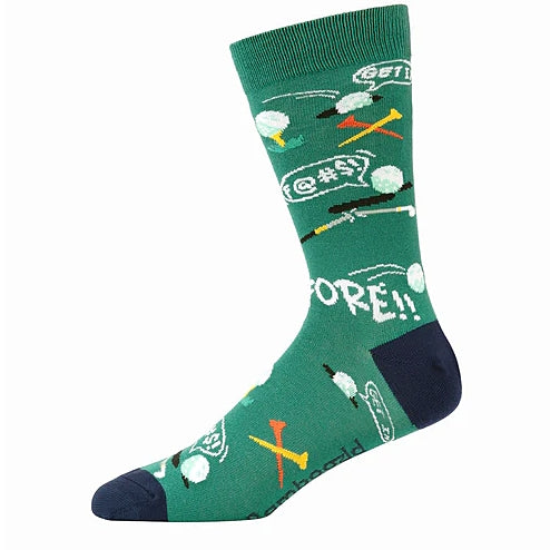 MENS BAMBOO SOCKS GOLF FORE GREEN