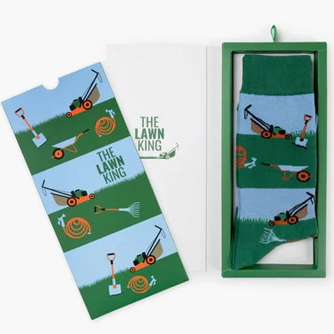 MENS LAWN KING BAMBOO SOCK CARD GREEN