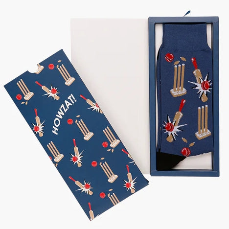 MENS HOWZAT BAMBOO SOCK CARD BLUE