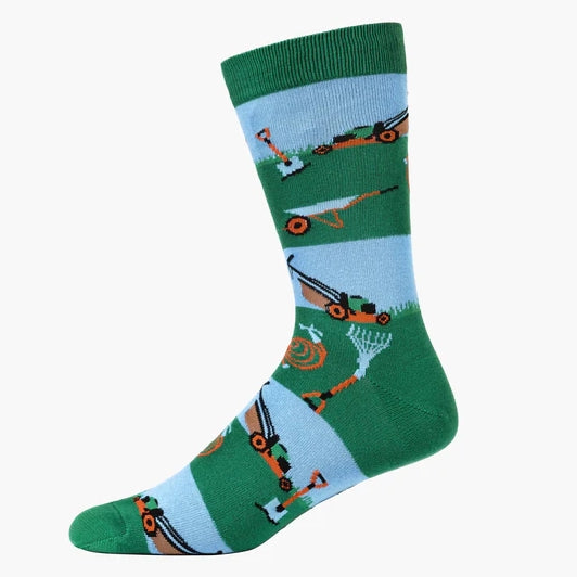 MENS LAWN KING BAMBOO SOCK CARD GREEN