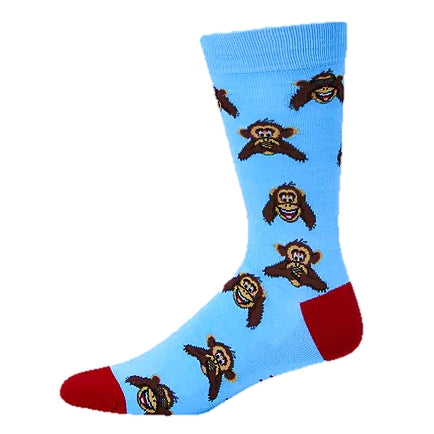 MENS BAMBOO SOCKS MONKEY BUSINESS BLUE
