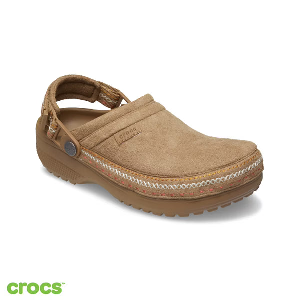 Crocs Adults Classic Crafted Vegan Suede Stitch Sepia