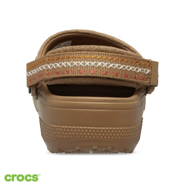 Crocs Adults Classic Crafted Vegan Suede Stitch Sepia