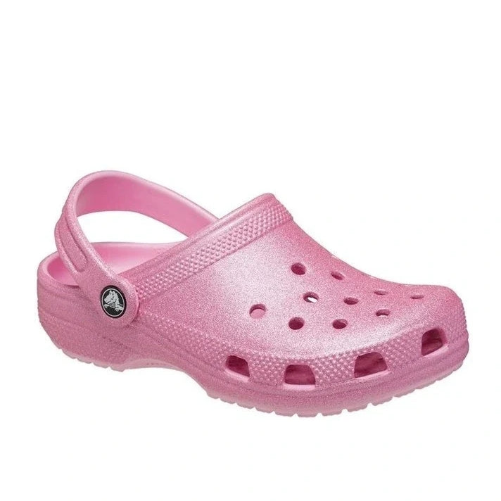 Crocs Toddler Classic Glitter Clog Pink Tweed