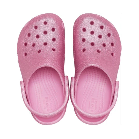 Crocs Toddler Classic Glitter Clog Pink Tweed