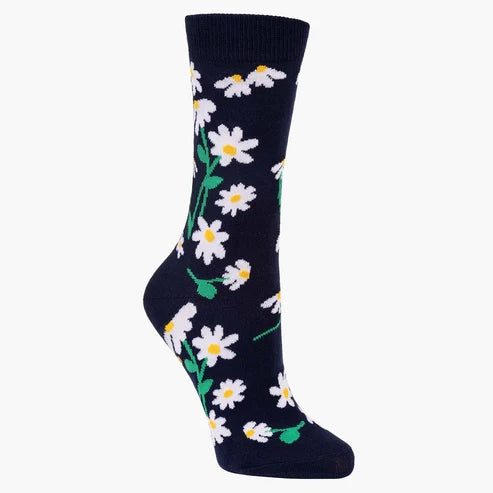 WOMENS DAISIES BAMBOO SOCK NAVY