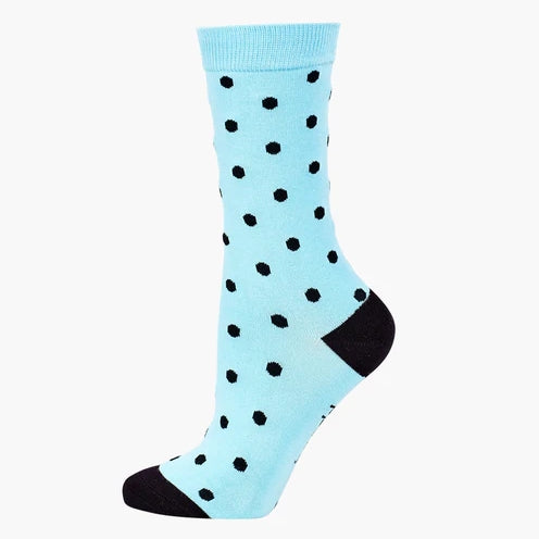 WOMENS DOTTY BAMBOO SOCK - BLUE