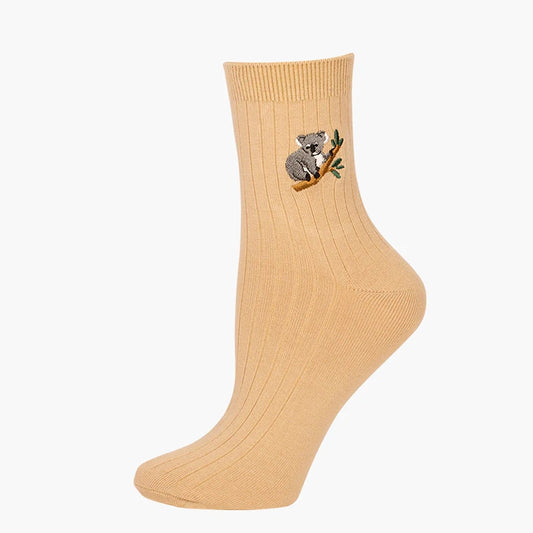 WOMENS QUARTER CREW KOALA BAMBOO SOCK SAND