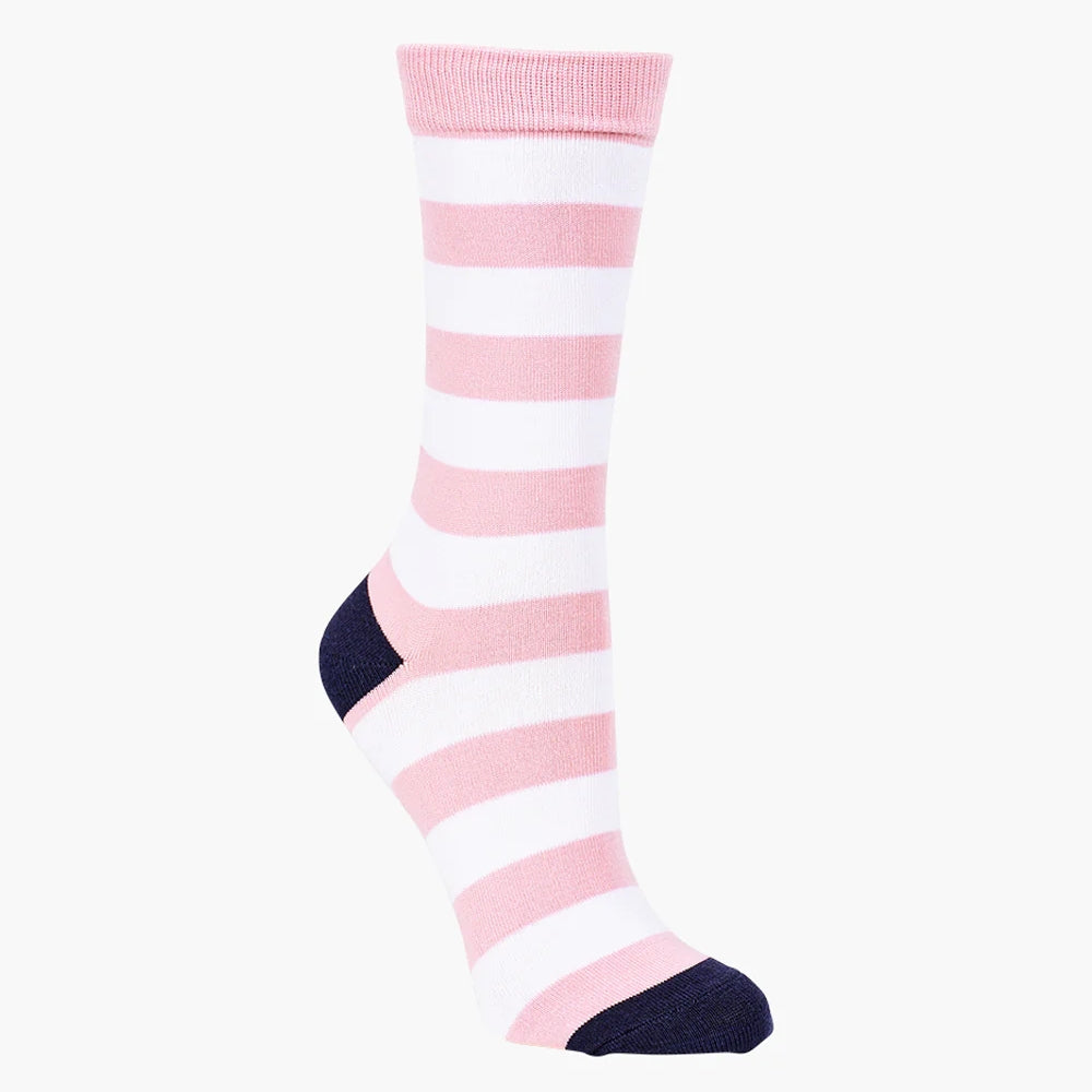 WOMENS STRIPES BAMBOO SOCK PINK